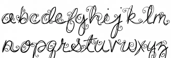 DJB SWIRL ME AROUND Font LOWERCASE