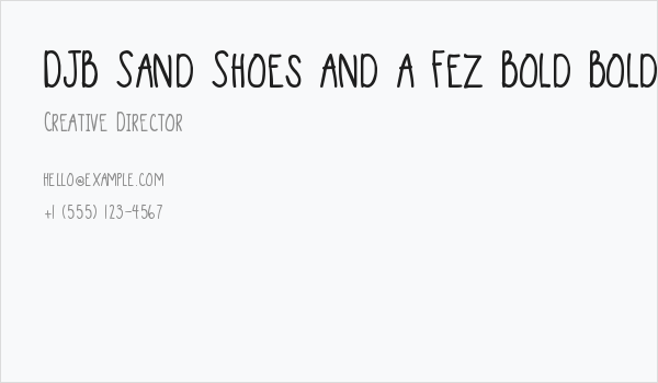 DJB Sand Shoes and a Fez Bold Bold Business Card