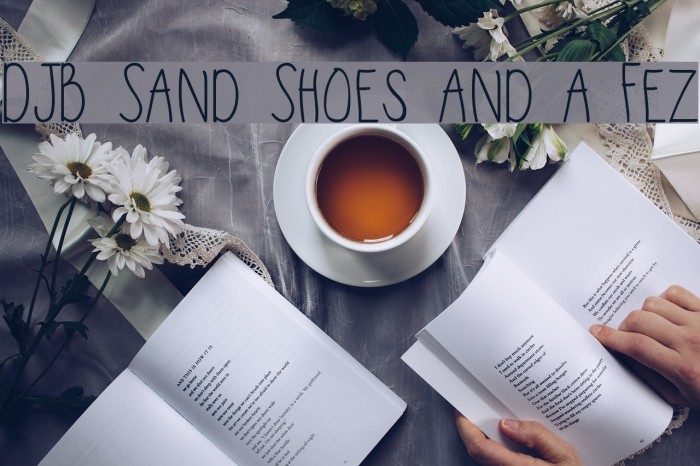 DJB Sand Shoes and a Fez Font examples
