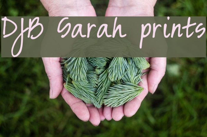 DJB Sarah prints Font examples