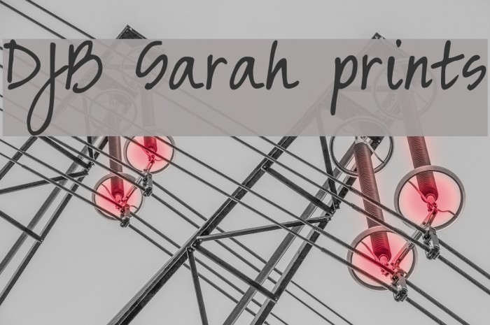 DJB Sarah prints Font examples