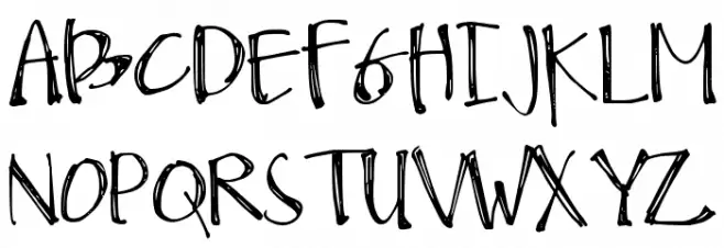 DJB Scruffy Angel Schriftart Groß