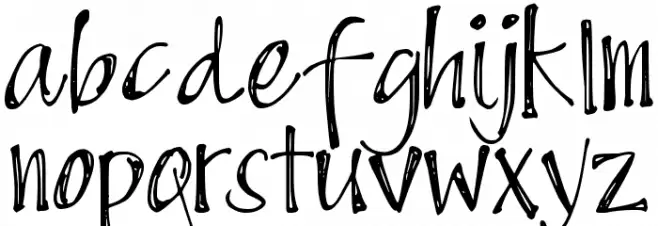 DJB Scruffy Angel Font LOWERCASE