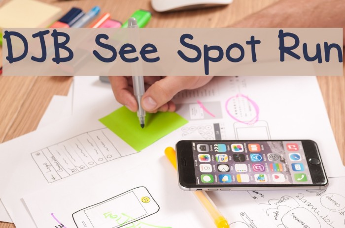 DJB See Spot Run Font examples