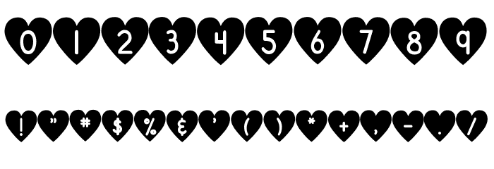 DJB Shape Up Hearts Font OTHER CHARS