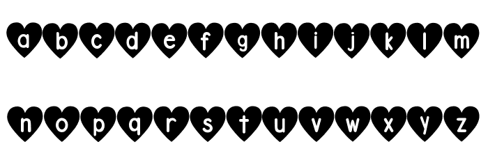DJB Shape Up Hearts Font LOWERCASE