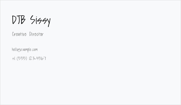 DJB Sissy Business Card