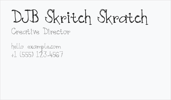DJB Skritch Skratch Business Card