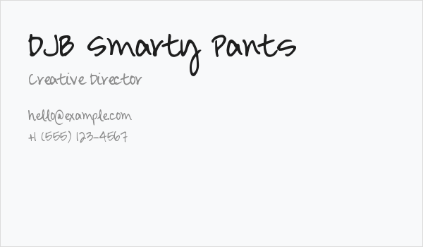 DJB Smarty Pants Business Card