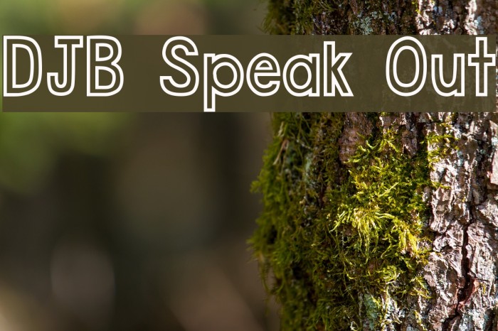 DJB Speak Out Font examples