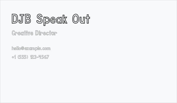 DJB Speak Out Business Card