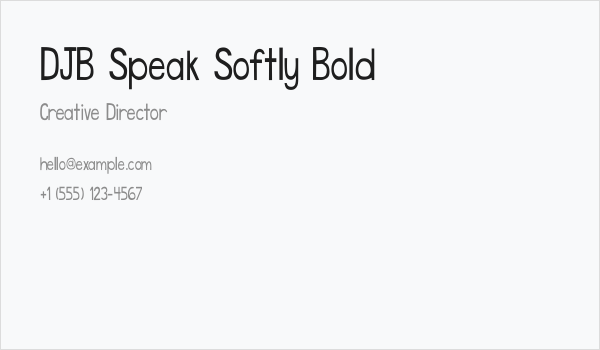 DJB Speak Softly Bold Business Card