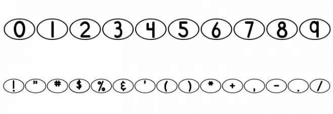 DJB Standardized Test Oval 2 Font OTHER CHARS