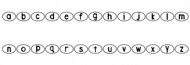 DJB Standardized Test Oval 2 フォント 小文字