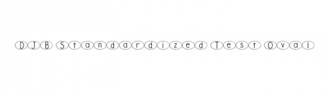 DJB Standardized Test Oval  font caratteri gratis