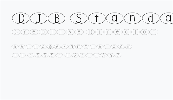 DJB Standardized Test Oval Business Card