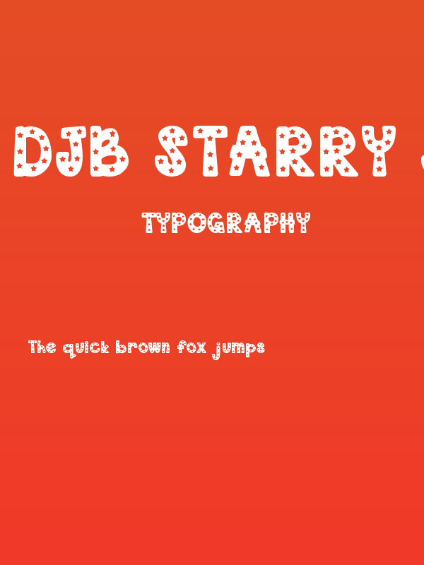 DJB Starry Starry Font Poster