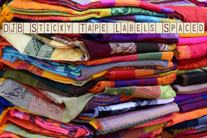 DJB Sticky Tape Labels Spaced Font examples