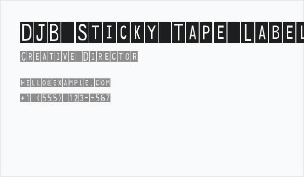 DJB Sticky Tape Labels Spaced Business Card