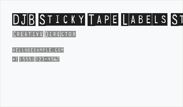 DJB Sticky Tape Labels Strips Business Card
