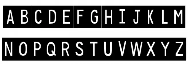 DJB Sticky Tape Labels Strips Schriftart Kleinbuchstaben