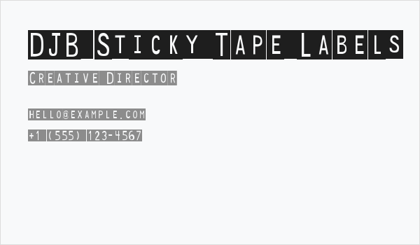 DJB Sticky Tape Labels Business Card