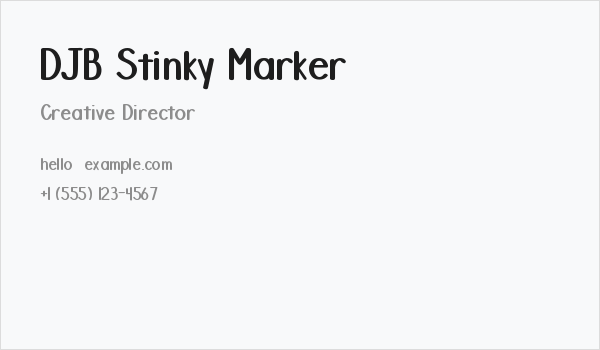 DJB Stinky Marker Business Card