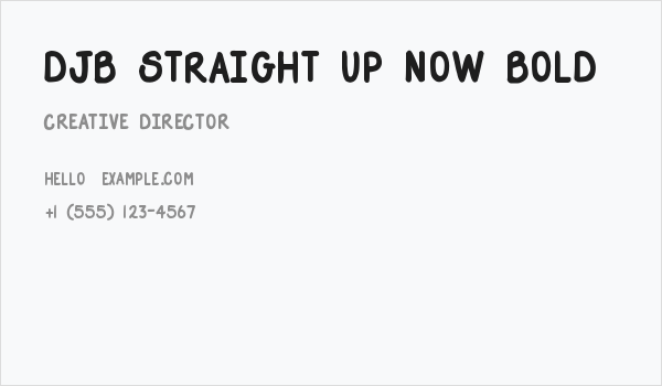 DJB Straight Up Now Bold Business Card