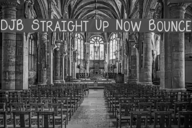 DJB Straight Up Now Bounce Font examples