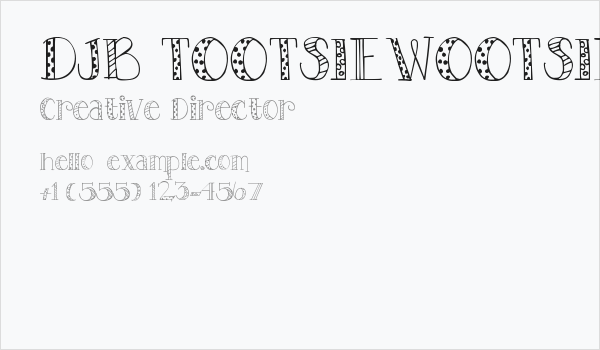 DJB TOOTSIEWOOTSIE Business Card