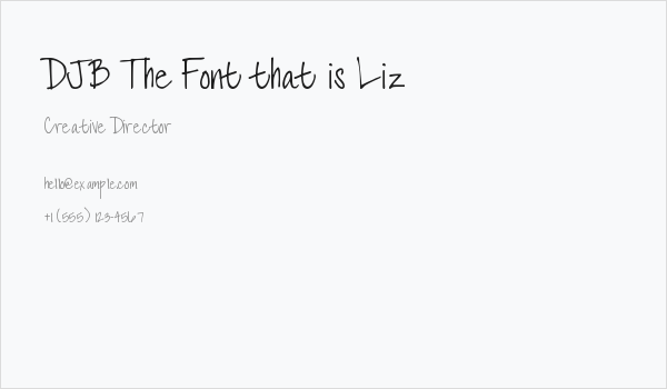 DJB The Font that is Liz Business Card