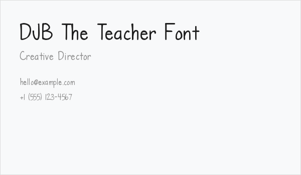 DJB The Teacher Font Business Card