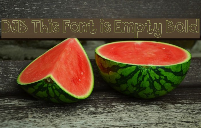 DJB This Font is Empty Bold Example 3