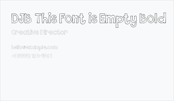 DJB This Font is Empty Bold Business Card