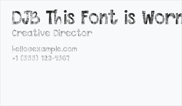 DJB This Font is Worn Business Card