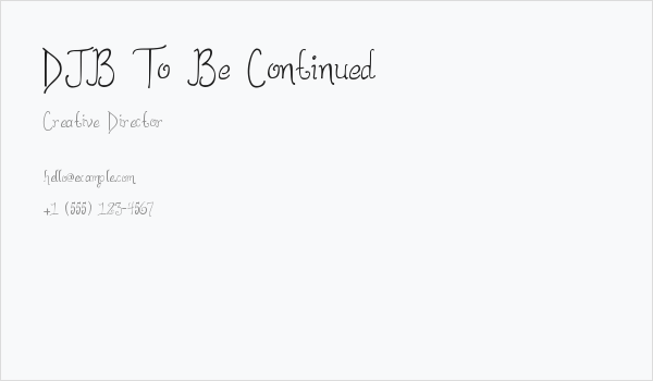 DJB To Be Continued Business Card