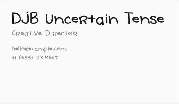 DJB Uncertain Tense Business Card
