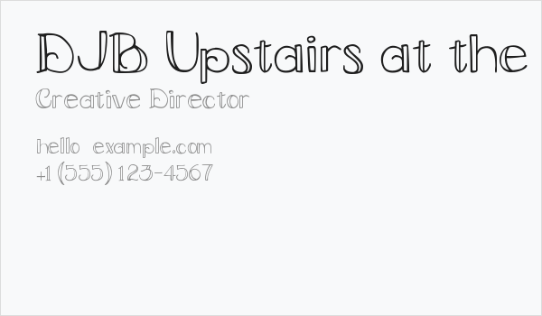 DJB Upstairs at the Abbey Business Card