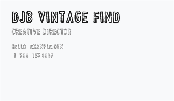 DJB Vintage Find Business Card