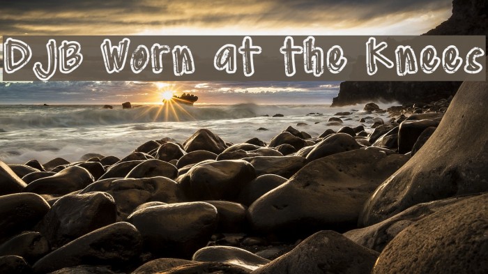 DJB Worn at the Knees Font examples