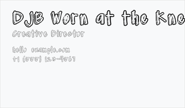 DJB Worn at the Knees Business Card