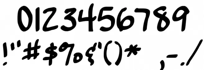 DJB Writes a Lot Font OTHER CHARS