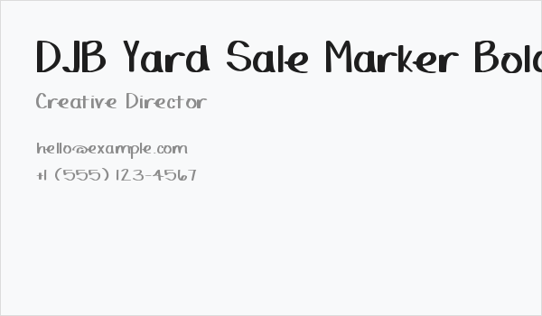 DJB Yard Sale Marker Bold Business Card