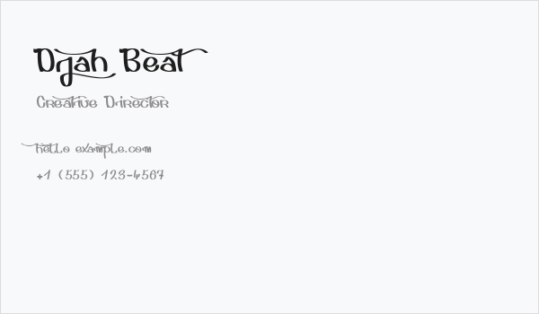 Djah Beat Business Card