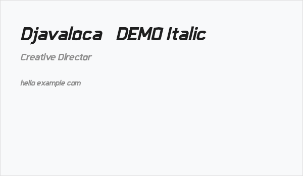 Djavaloca - DEMO Italic Business Card