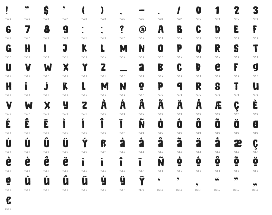 DK Appelstroop Regular Character Map
