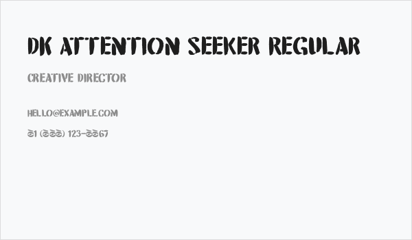 DK Attention Seeker Regular Business Card