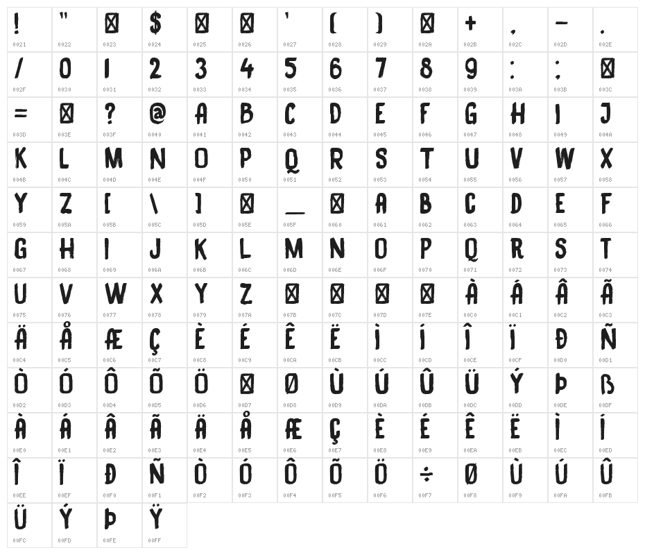 DK Black Bamboo(RUS BY LYAJKA) Character Map