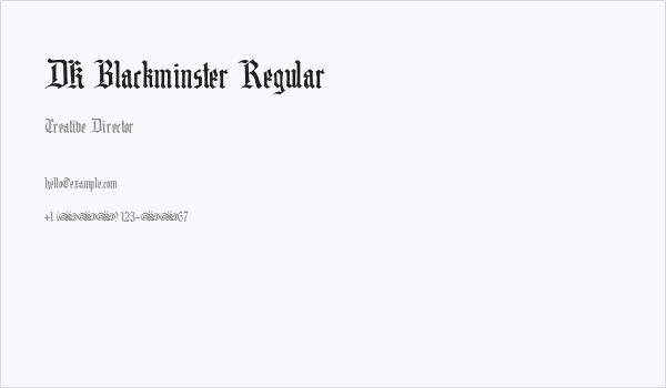DK Blackminster Regular Business Card