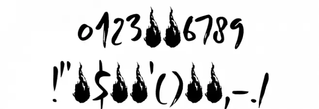 DK Combustible Regular Font OTHER CHARS